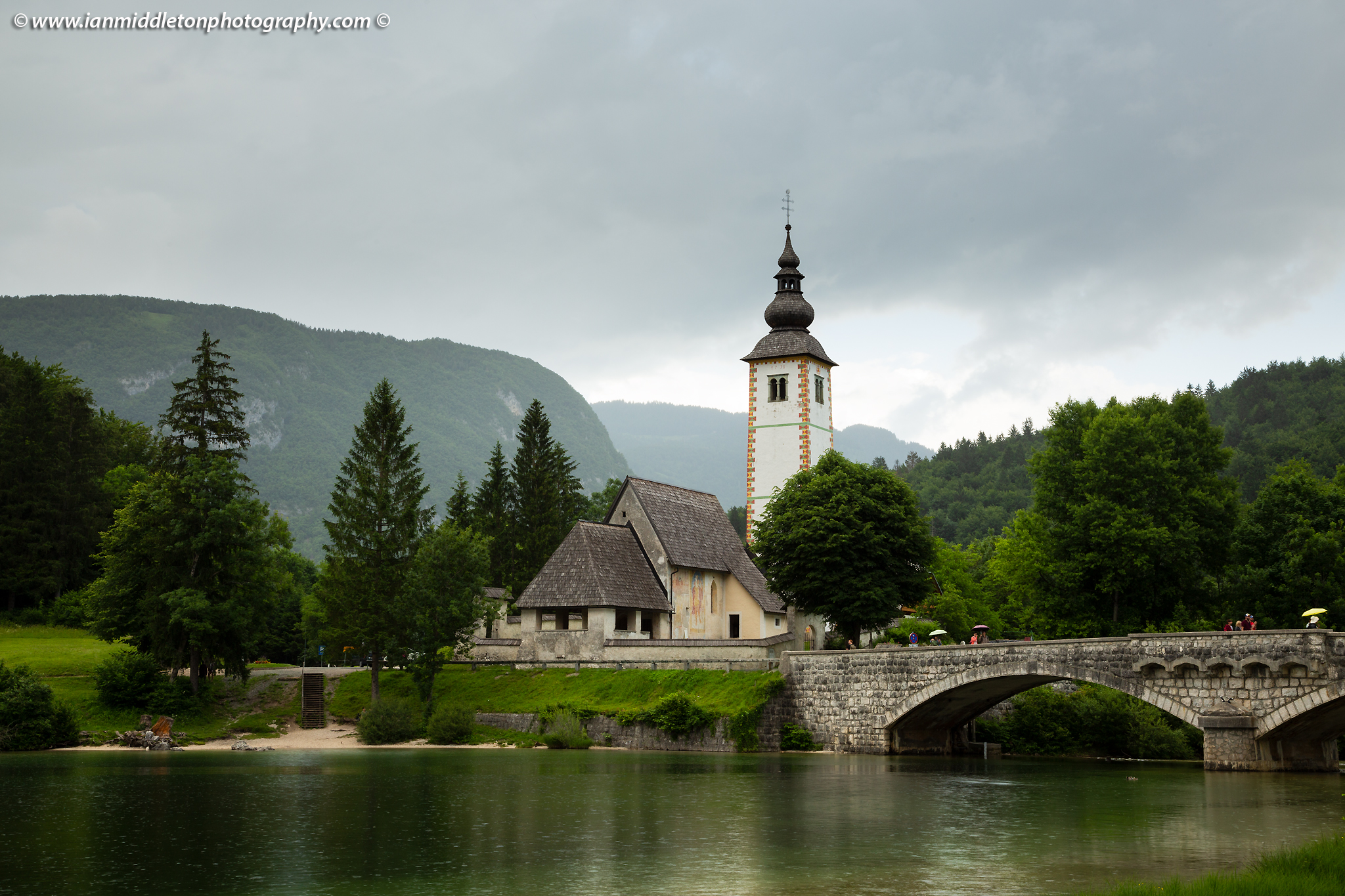 Church of Saint John and bridge between Ribcev Laz and Stara Fuzina, Triglav National Park, Slovenia