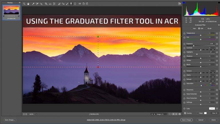 Graduated filter tool in Adobe Camera RAW - A video tutorial