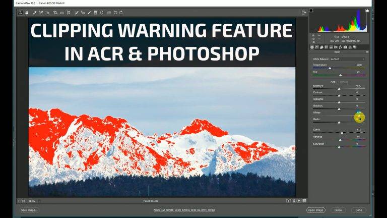 Clipping warning feature in ACR and photoshop.