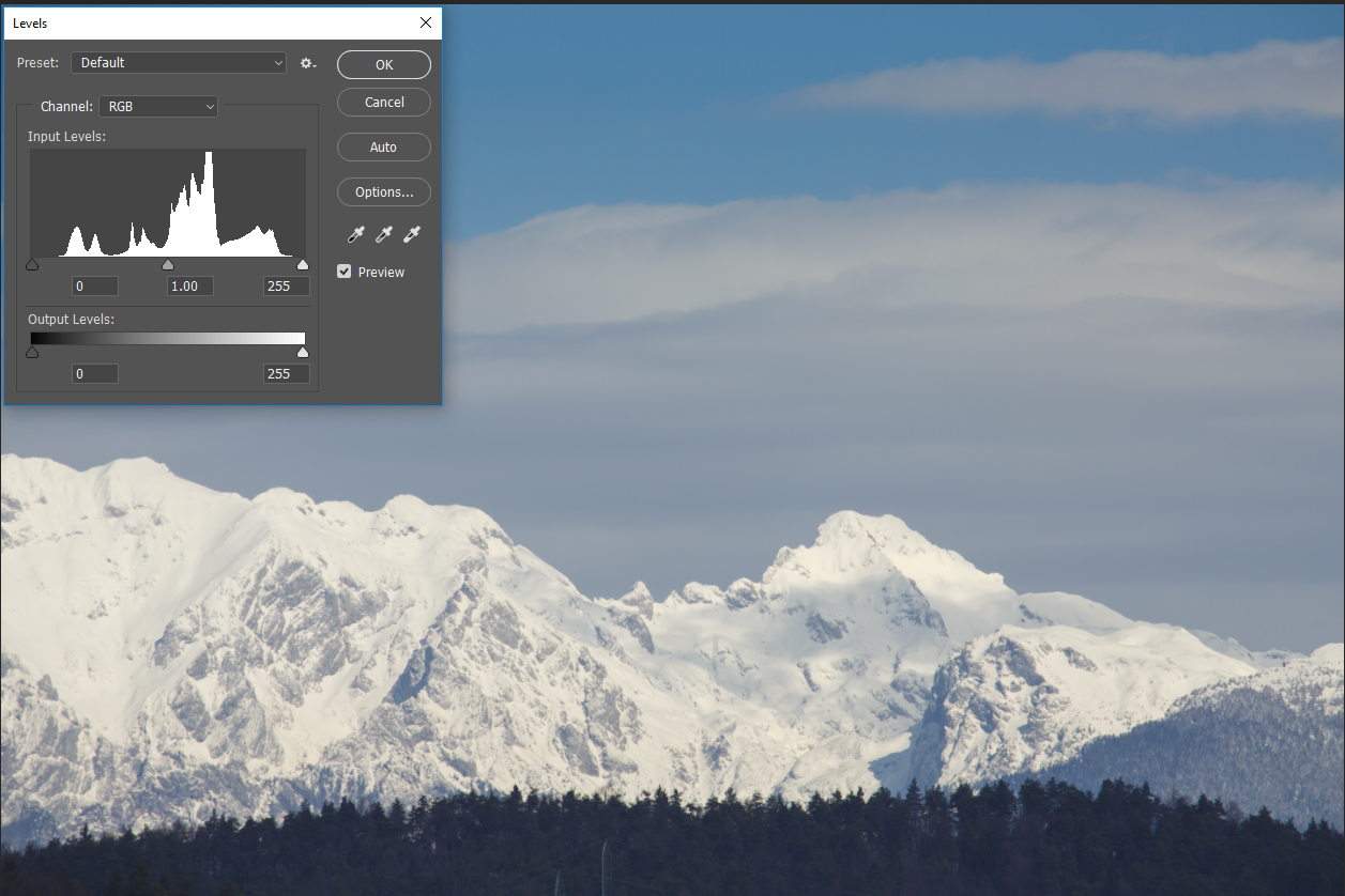 low contrast histogram