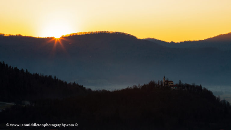 Sunset over church of Maria