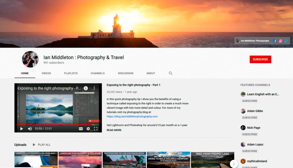 10 Great Photography Youtube Channels