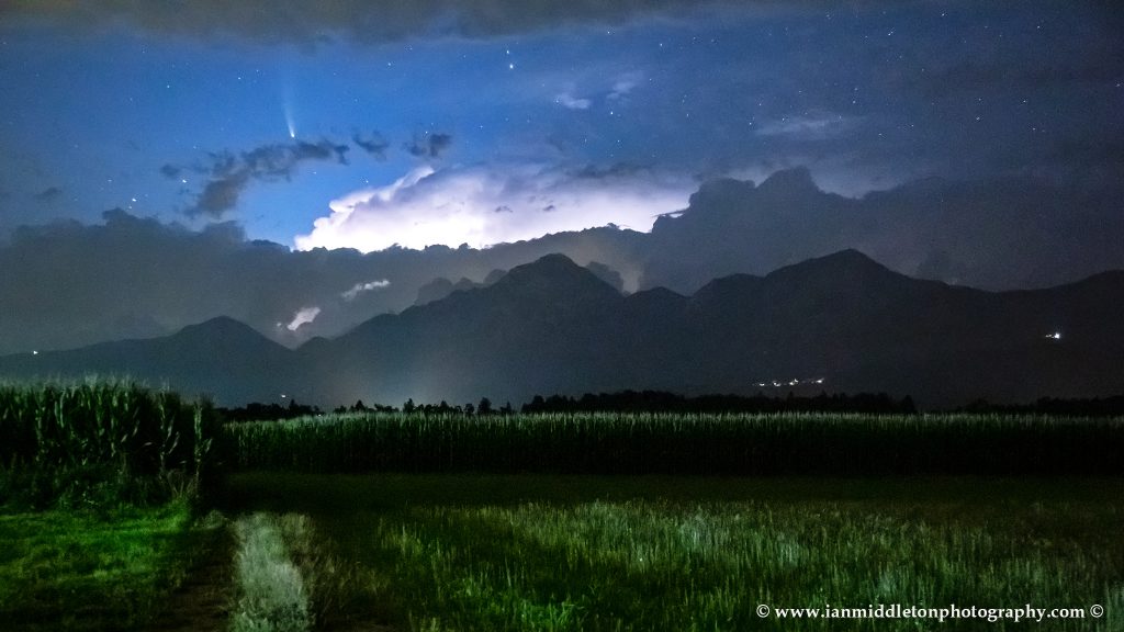 Neowise comet meets lightning