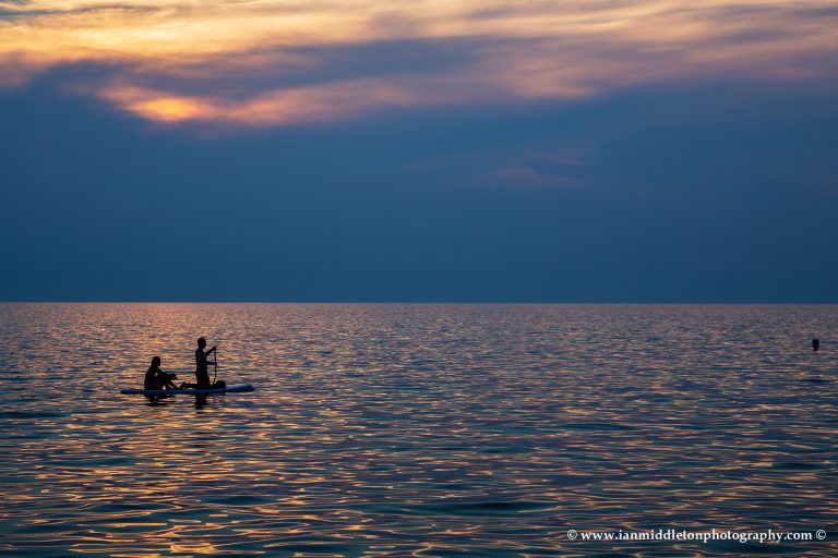 Sunset at Strunjan on the Adriatic Coast in Slovenia.