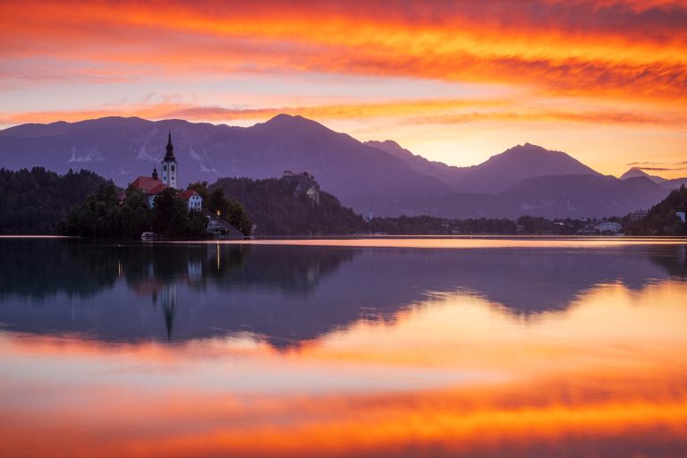 Sunrise at Lake Bled