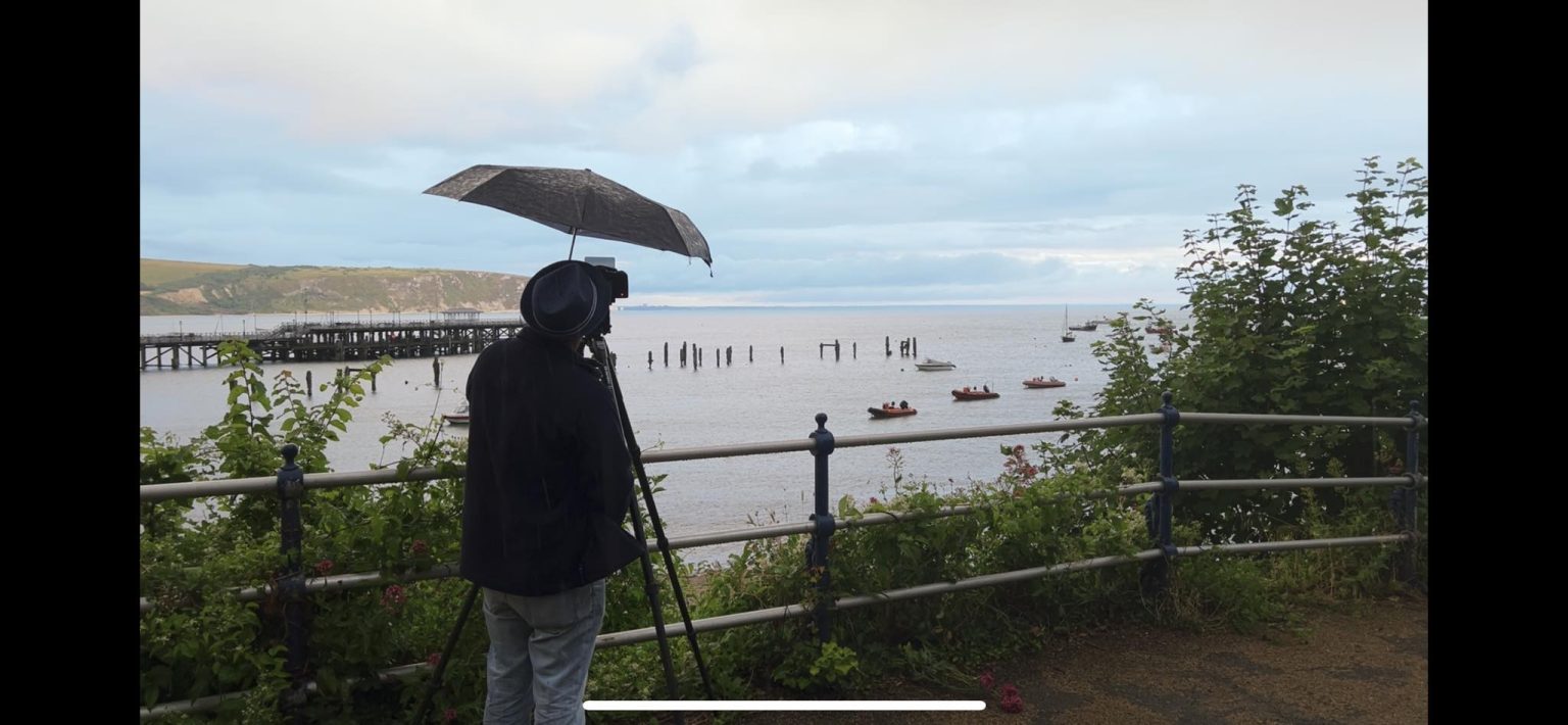 Photographing Swanage during a rainstorm.