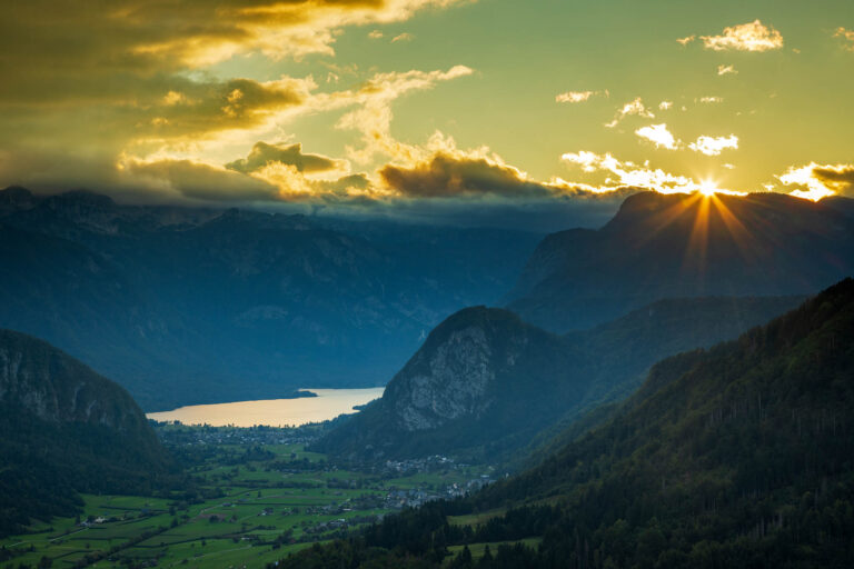 Sunset over the Bohinj Valley, Slovenia