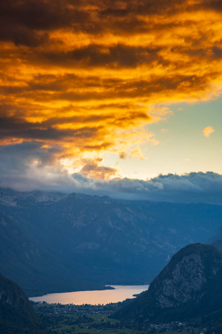 Srednja Vas in the Bohinj Valley at sunset