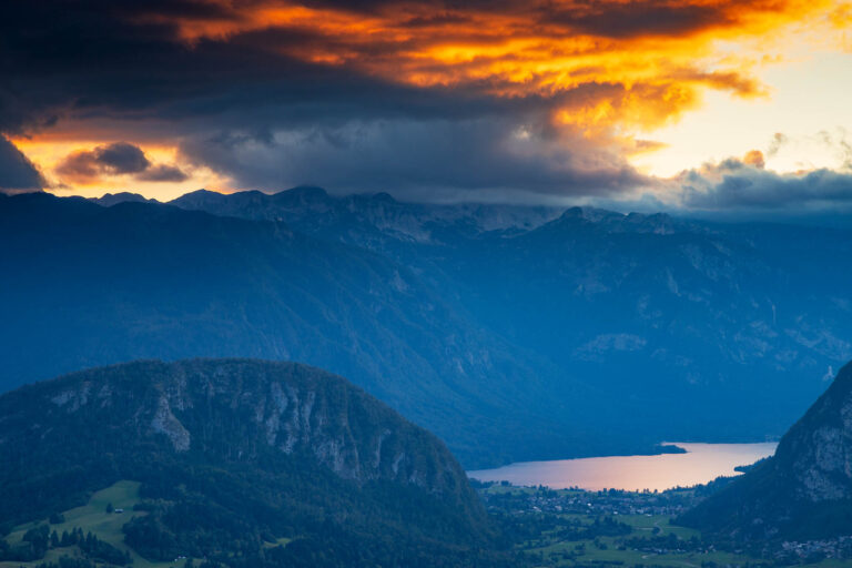 Sunset over Srednja Vas in the Bohinj Valley