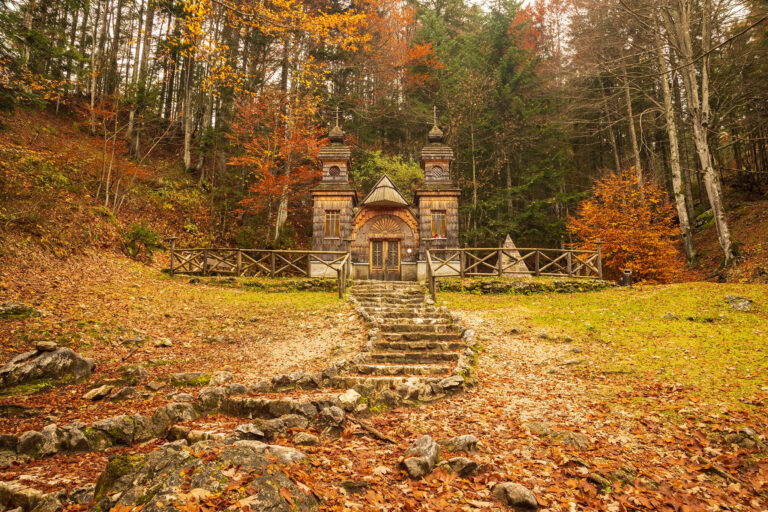 The Russian Chapel on Vršič Pass in Slovenia