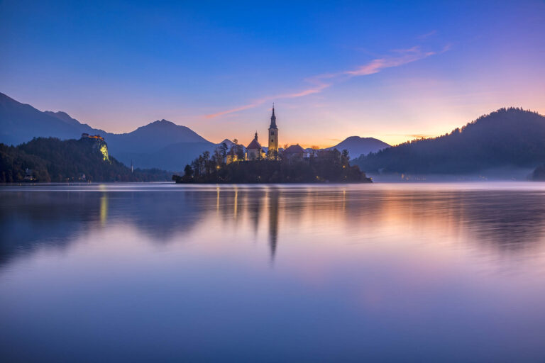 Sunrise at Lake Bled