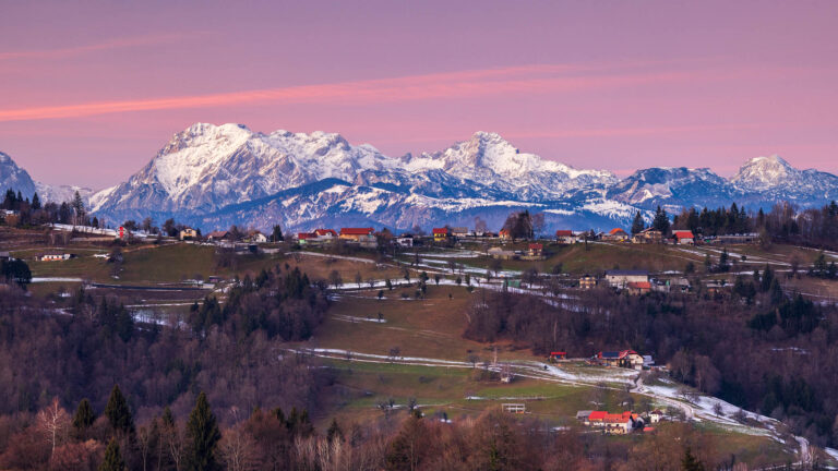 Sunset over the Kamnik Alps