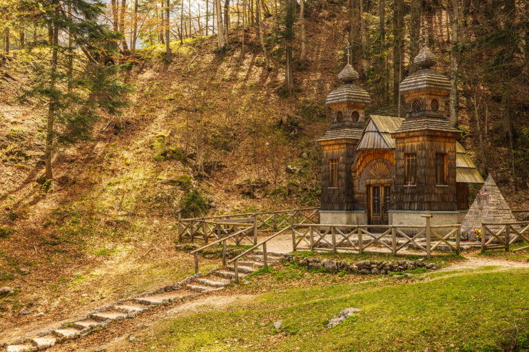 The Russian Chapel on Vršič Pass