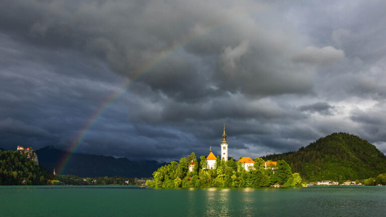 Rainbow over Lake Bled