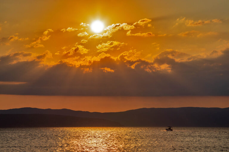 Sunset from Malinska on Krk Island, Croatia