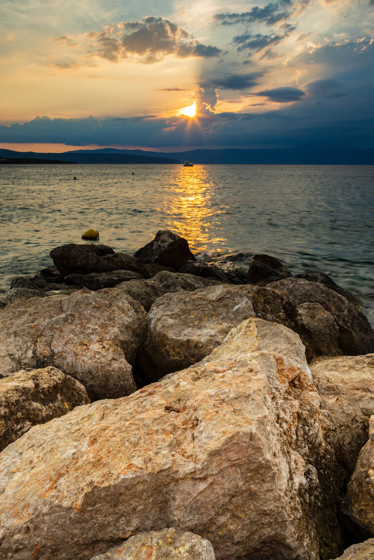 Sunset from Malinska on Krk Island, Croatia