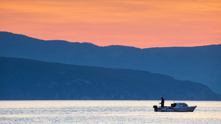 Sunset from Malinska on Krk Island, Croatia