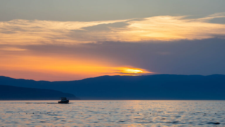 Sunset from Malinska on Krk Island, Croatia