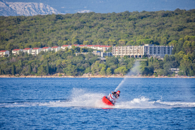 Jet skiers at Vantacici on Krk Island, Croatia