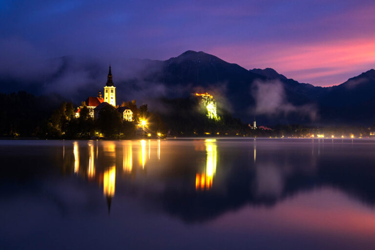 Sunrise at Lake Bled