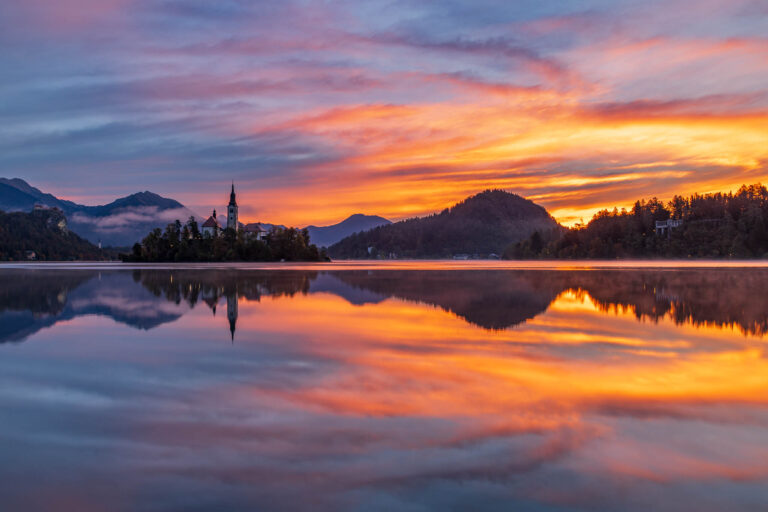 Sunrise at Lake Bled