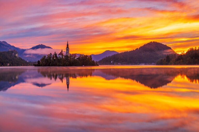 Sunrise at Lake Bled