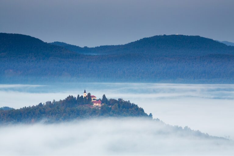 Mist over church of Maria