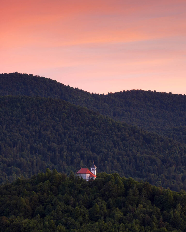 Sunset over the church of Saint Joseph