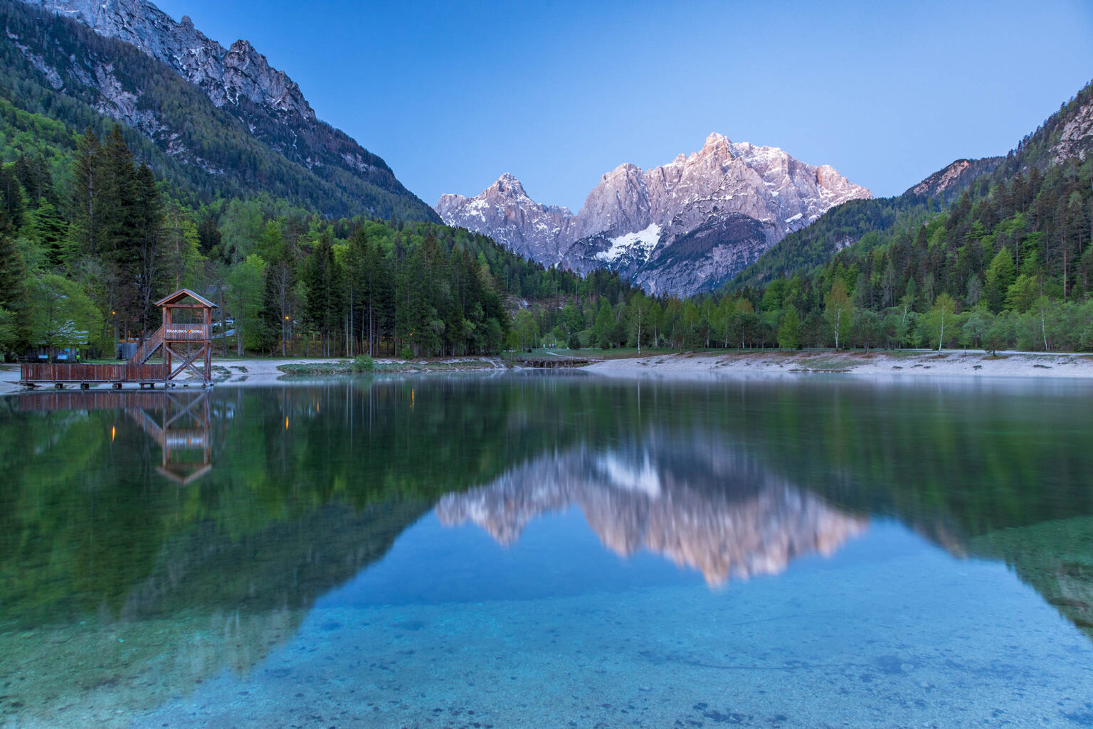 Lake Jasna in spring, near Kranjska Gora, Slovenia