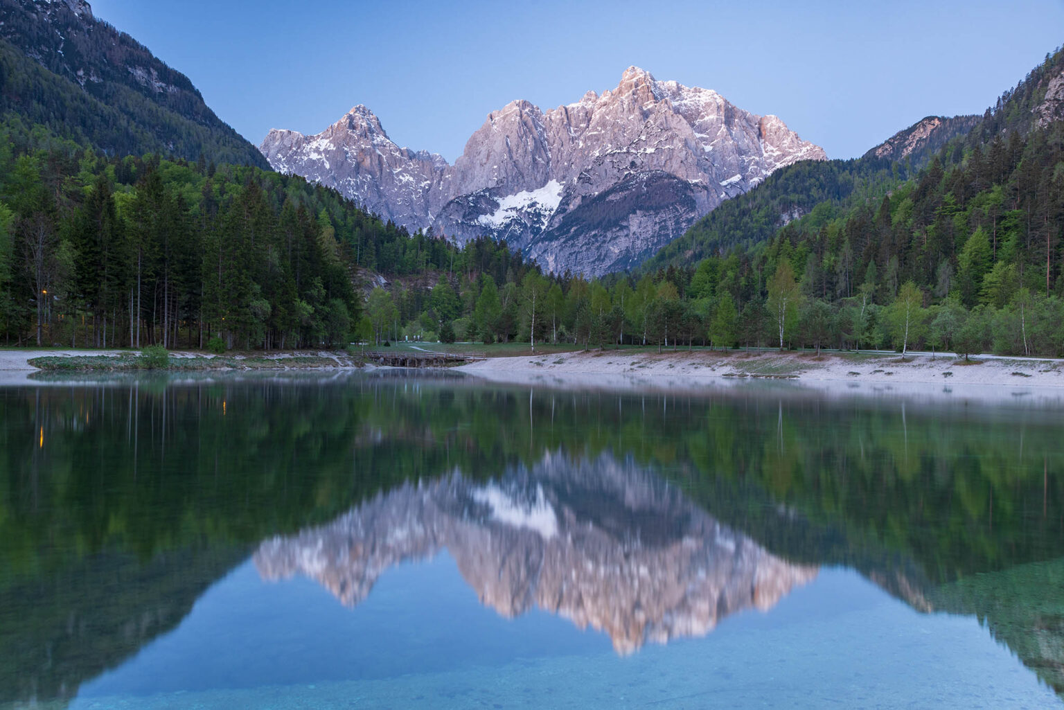 Lake Jasna in spring, near Kranjska Gora, Slovenia