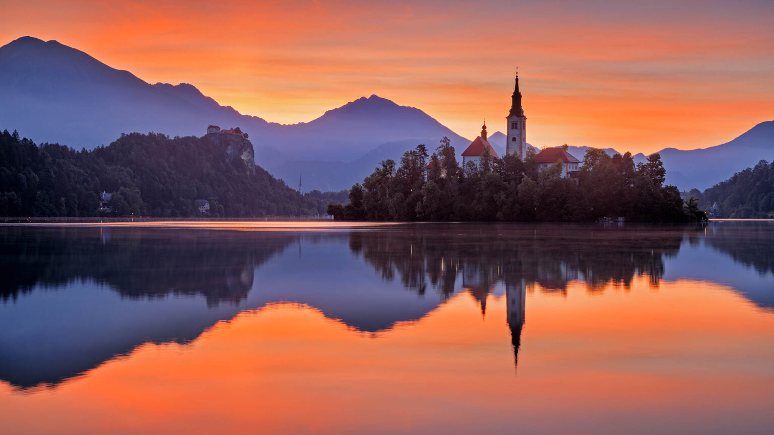 Sunrise at Lake Bled